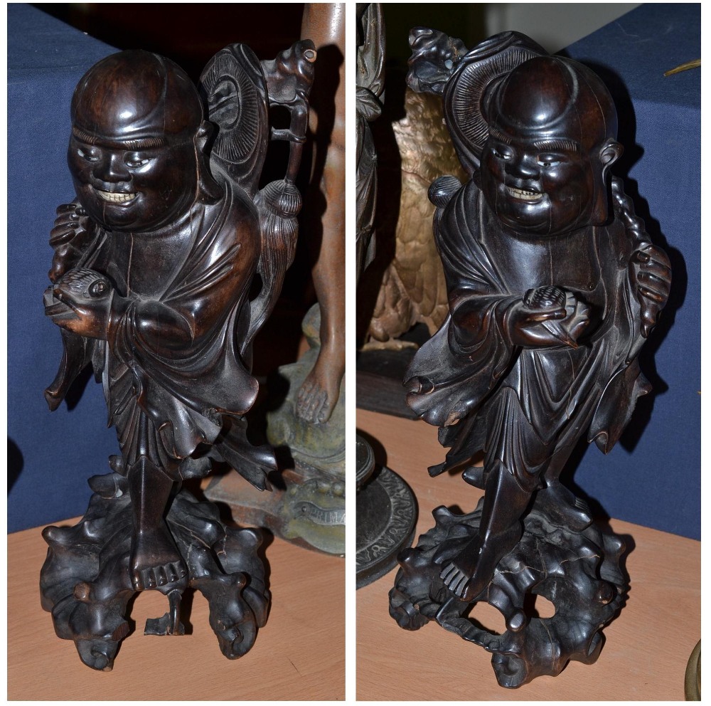 Pair of Chinese rootwood carved figures