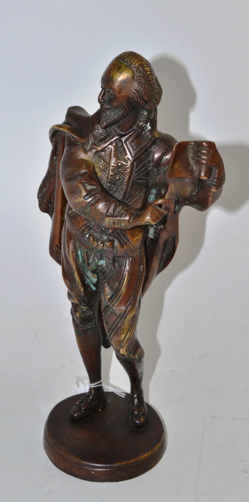 A bronze figure of William Shakespeare