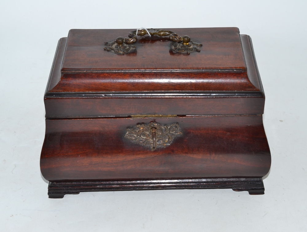 19th century mahogany hinged box (formerly a tea caddy)