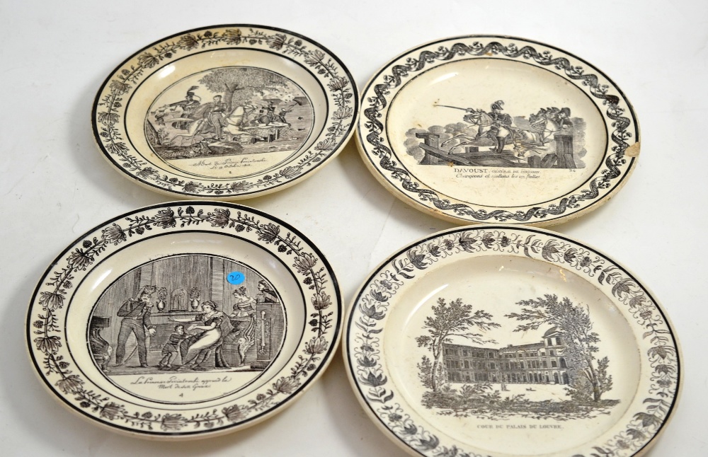Four 18th century French plates