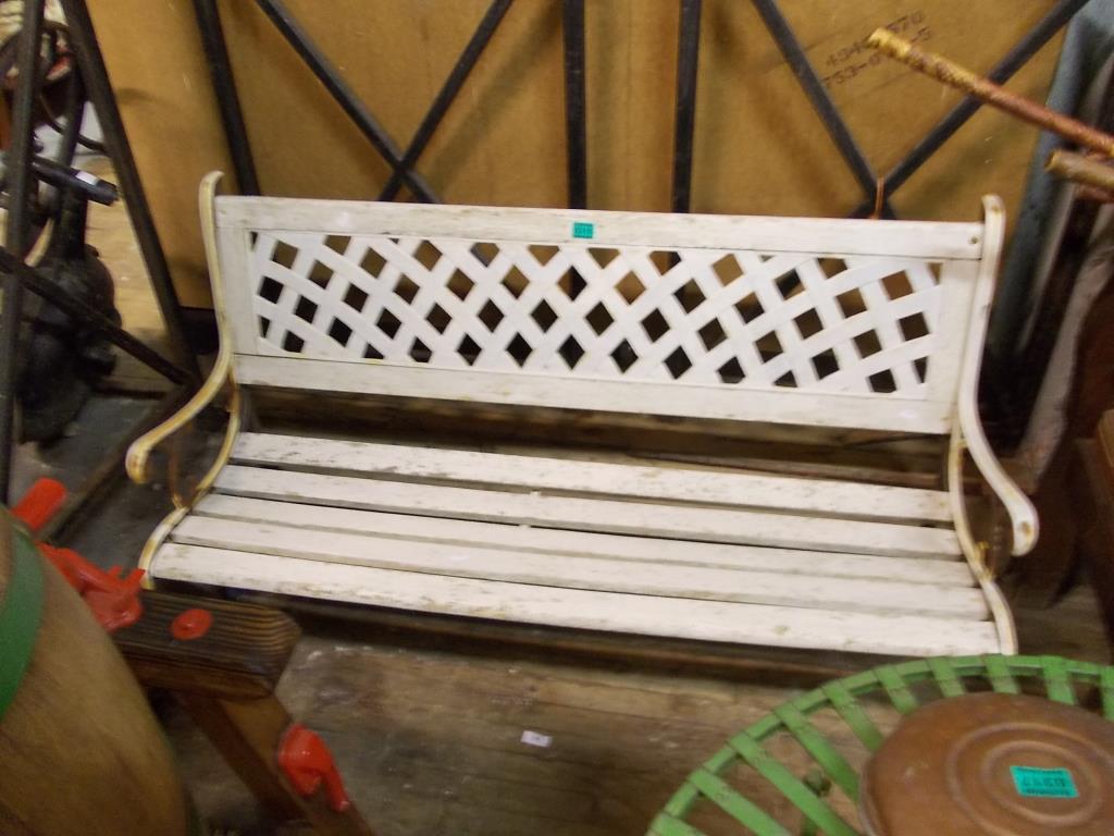 Wrought Iron & Timber Garden Seat