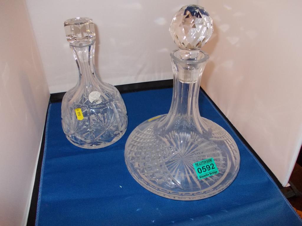 Cut Glass Shops Decanter and a Cut Glass Decanter