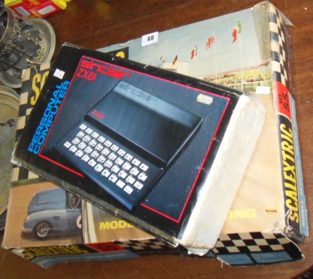 Scalextric Set 55, and a Sinclair ZX81 computer