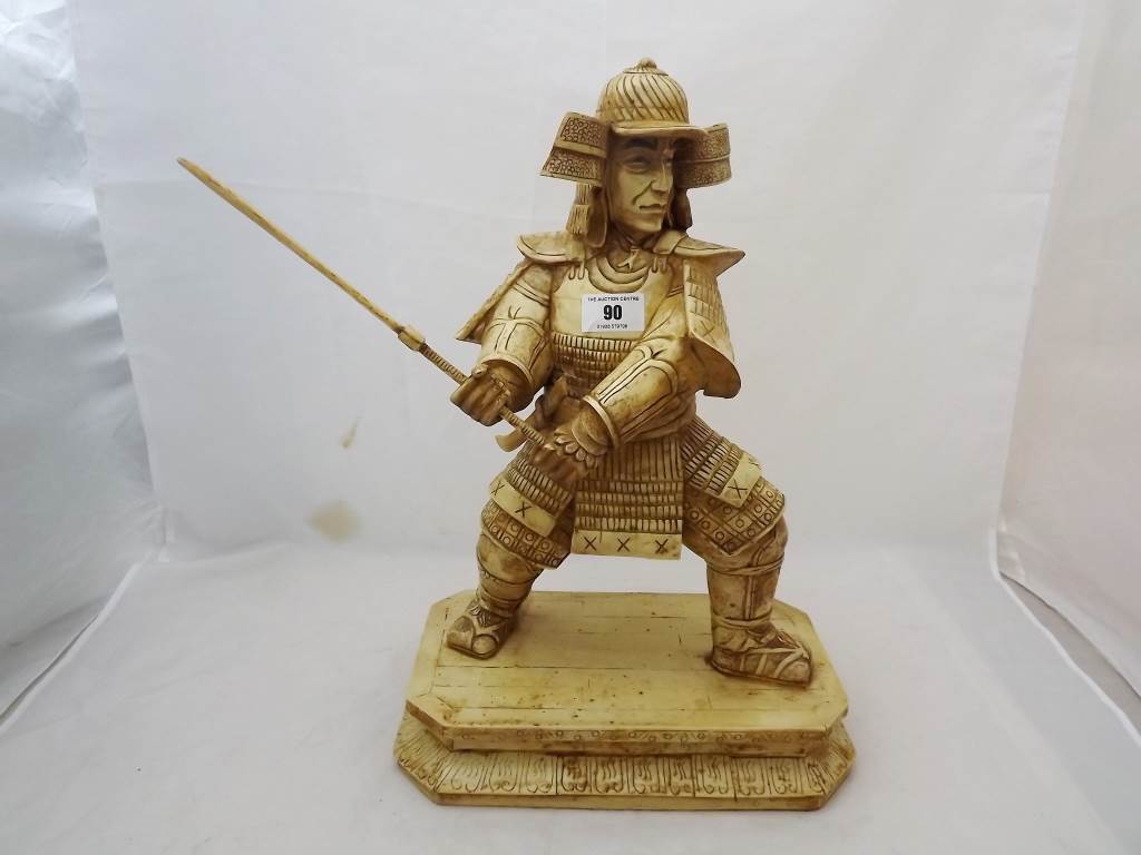 A sculpture depicting a Samurai warrior, 41 cm (h)