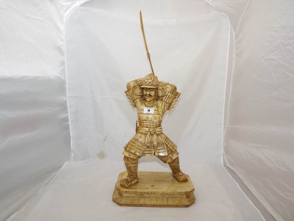 A sculpture depicting a Samurai warrior, 65 cm (h)