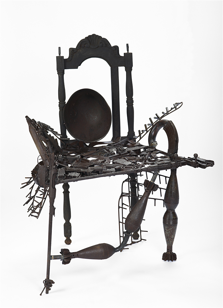 Gonçalo Mabunda, (b. Mozambique, 1975) Wood and recycled weapons 122cm x 92cm x 76cm (48 x 36.2 x