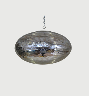 oval disco ball France c,1970 unusual oval shaped disco ball some discoloration to the mirrored