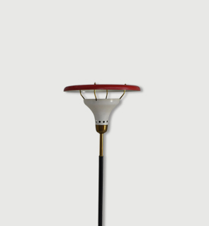 Painted metal floor lamp Italy c,1950 Painted metal floor lamp supported on an elegant lacquered