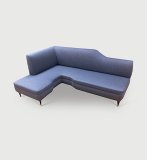 corner sofa Italy c,1950 sculptural corner sofa re-upholstered in Kvadrat fabric and supported by