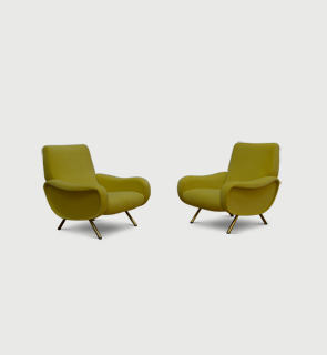 Lady Chairs Italy c,1951 Pair of Lady chairs designed by Marco Zanuso, manufactured by Arflex.