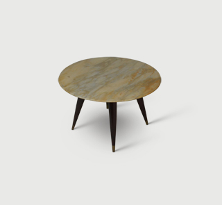 marble occasional table Italy c,1940 polished beech four legged occasional table with lacquered