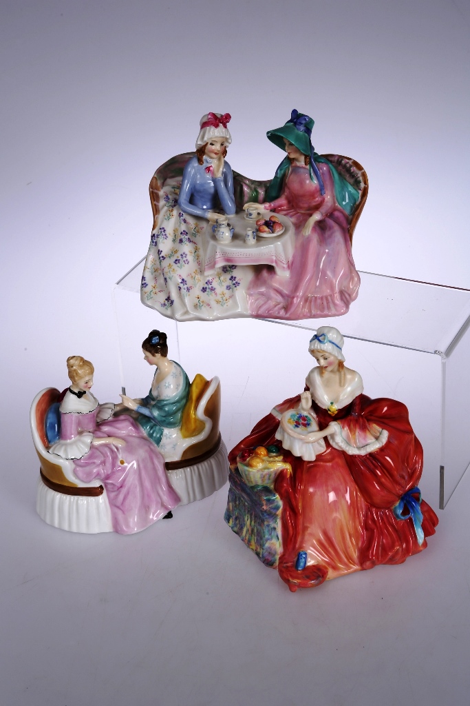 A Royal Doulton figure, "Penelope", HN 1901; together with a Royal Doulton figure, "Heart to Heart",