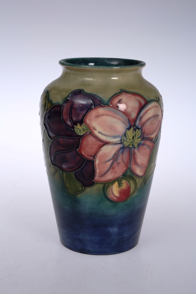 A Walter Moorcroft pottery vase, of shouldered ovoid form, tubelined and hand painted with anemones,