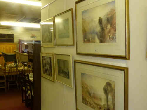 A Quantity of Furnishing Pictures including Two Lowry, Two Russell Flint and Two Turner Prints