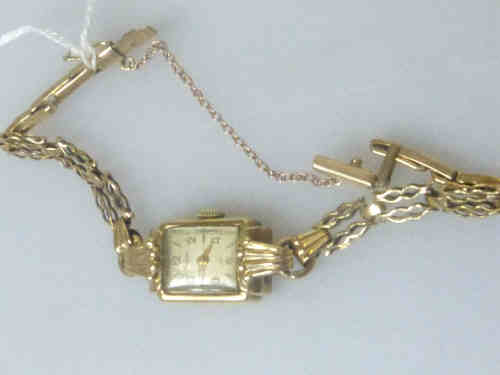 Rotary 9ct Yellow Gold Ladies Wrist Watch, the Case and Strap Hallmarked, 13grams gross