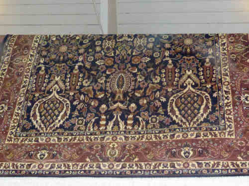 Navy Ground Tabriz Carpet, 2.30m x 1.60m