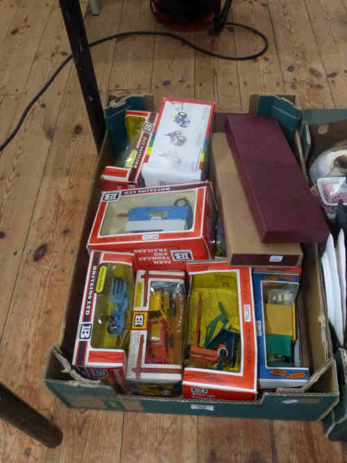 Quantity of Boxed Britain's Farm Vehicles and Two Boxes of Britain's Soldiers