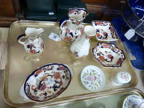 Six Pieces of Masons Mandalay Boxed and Minton Haddon Hall Dish and a Small Pin Box