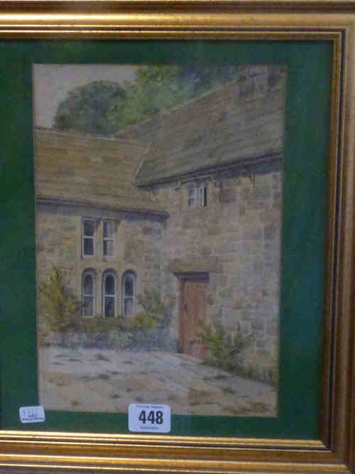 D M & EM Alderson 'Country House', watercolour, 26cm x 18cm, framed