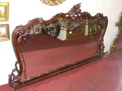 Victorian Style Ornate Framed Overmantel Mirror, 175cm long