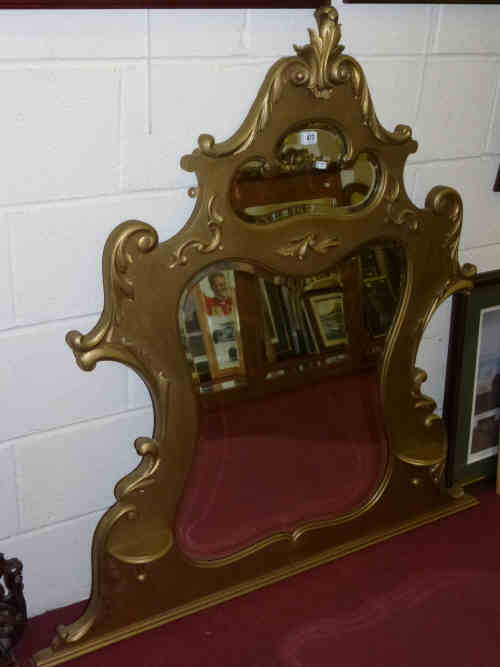 Victorian Gilt Framed Overmantel Mirror