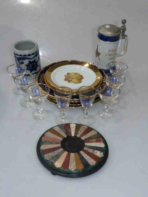 Six Masonic Glasses, Four Continental Plates etc