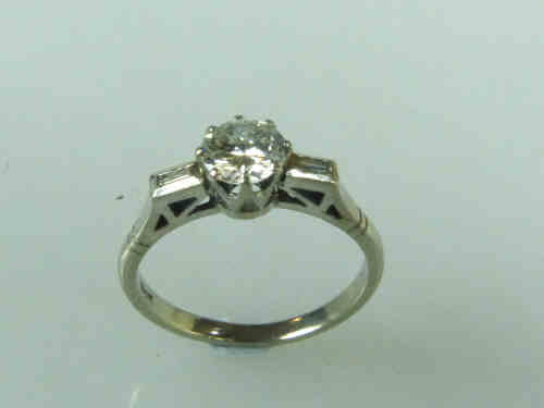 Diamond and 18ct White Gold Ring, Size N