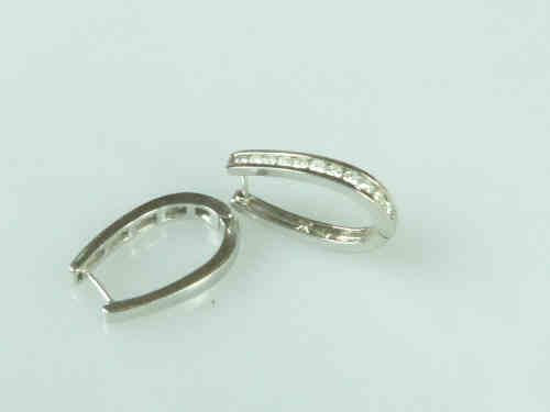 Pair of 14ct White Gold and Diamond Earrings
