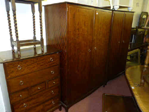 Four-piece Stag Minstrel Bedroom Suite and Similar Cheval Mirror