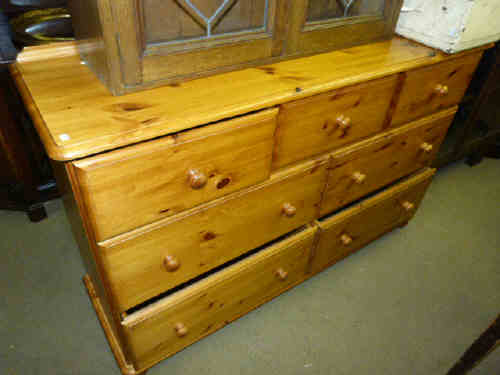 Honey Pine Seven Drawer Chest