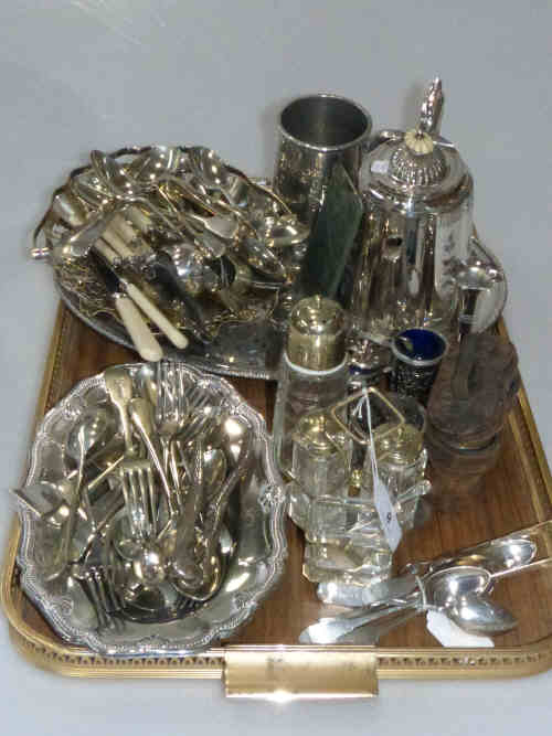 Pair of Opera Glasses, Pair of Silver Sugar Tongs, Six Georgian Silver Teaspoons, Quantity of Silver