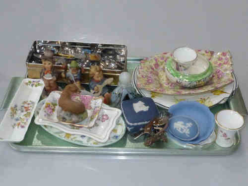 Three Hummel Figures, Beswick Chaffinch, Pair of Derby 'Posies' Vases, Collection of Decorative