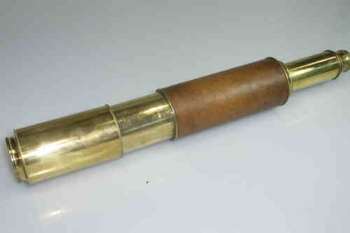Leather Bound Brass Four Drawer Telescope