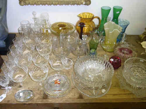 Large Collection of Coloured and Clear Glass