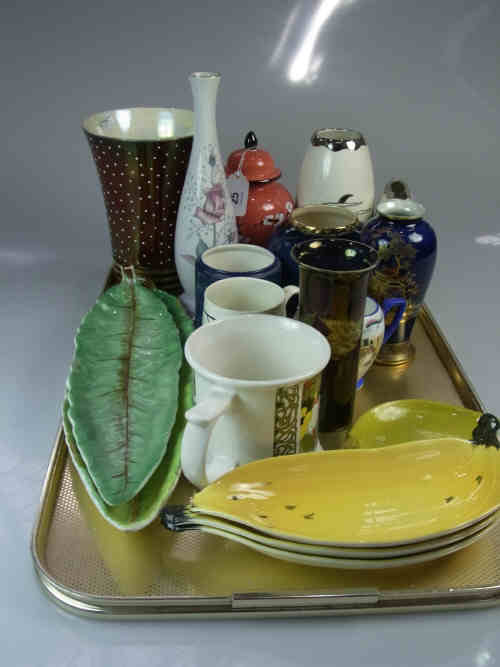 A Tray of Carlton Ware including Vases, Dishes and Mugs