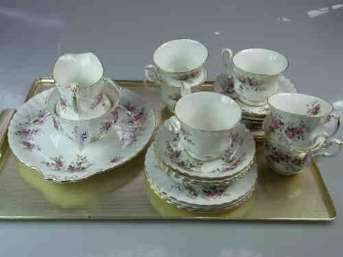 Royal Albert Twenty One Piece 'Lavender Rose' Tea Set