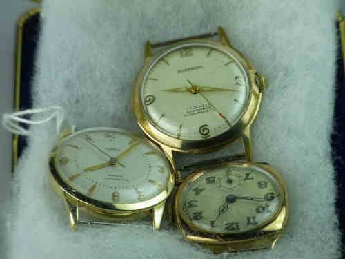 9ct Gold Cased Bernex Automatic Wind Wristwatch, Birmingham 1958; a 9ct Gold Cased 17 Jewel