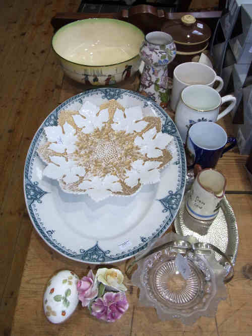 Gilt Decorated Meissen Plate, Royal Doulton Bowl and Various China