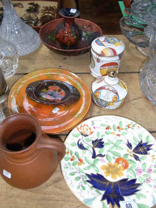 Moorcroft Bowl, Vase, Dish, Wedgwood Brown Glazed Jug etc