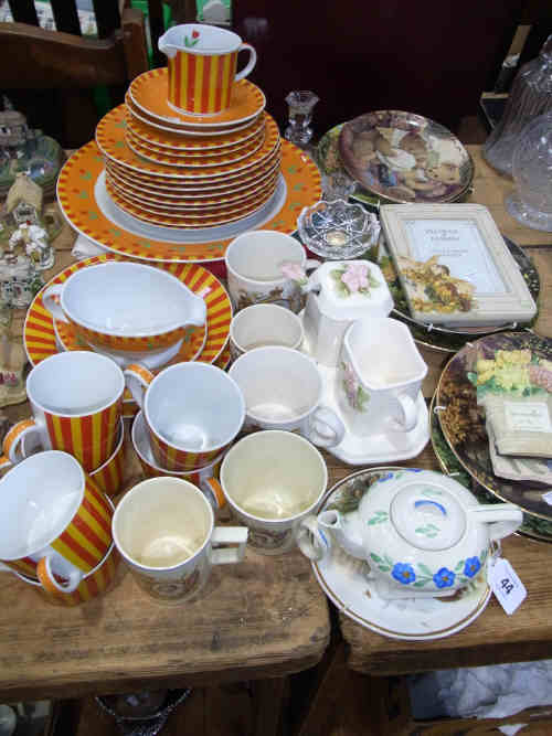 Eight Collectors Plates, Commemorative Mugs, Dinner and Teaware etc