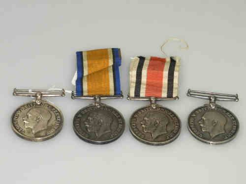 Four General Service 1914-1918 Medals Awarded to 16851 Kershaw, Spillet, Williams Jones and 30238