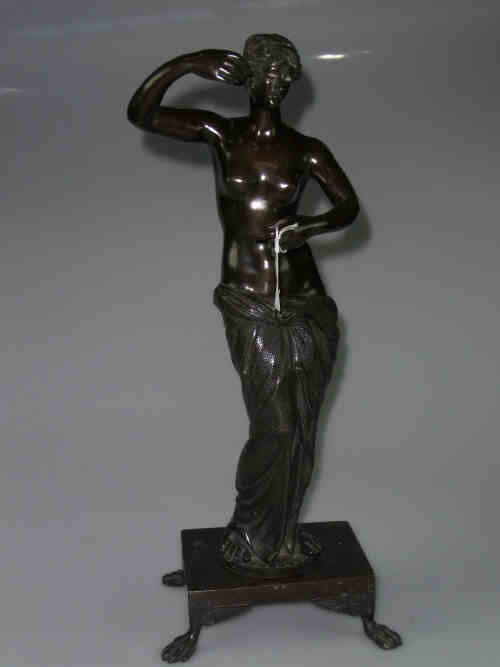 A Bronze Figure of a Semi Clad Classical Lady, 49cm High