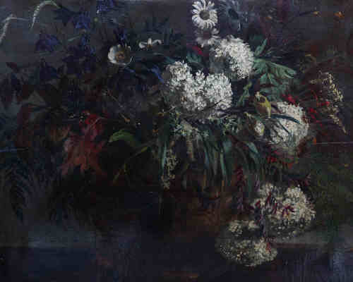 Attributed to Dominique-Hubert Rozier (French, 1840-1901),
Still life of flowers in a vase,