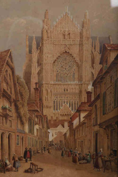 Manner of James Holland,
Beauvais Cathedral,
unsigned,
watercolour,
framed.
33cm by 22cm