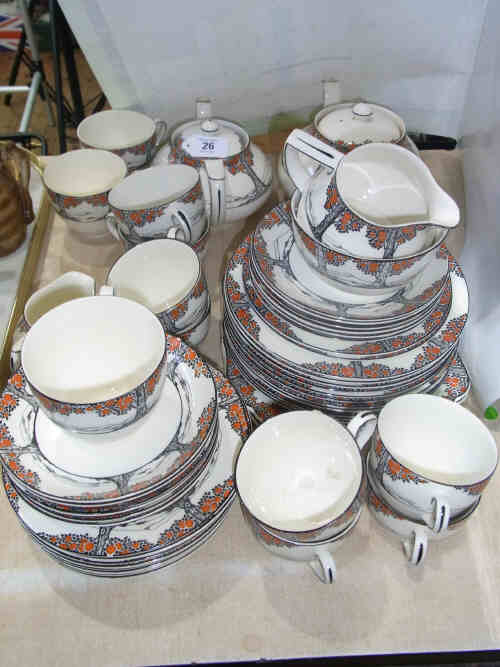 Ducal 'Orange Tree' Tea Service, 54 Pieces