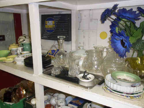 Quantity of Glass Ware, Carlton Ware Bowl and Trio Dish, Aynsley Cake Plate, etc