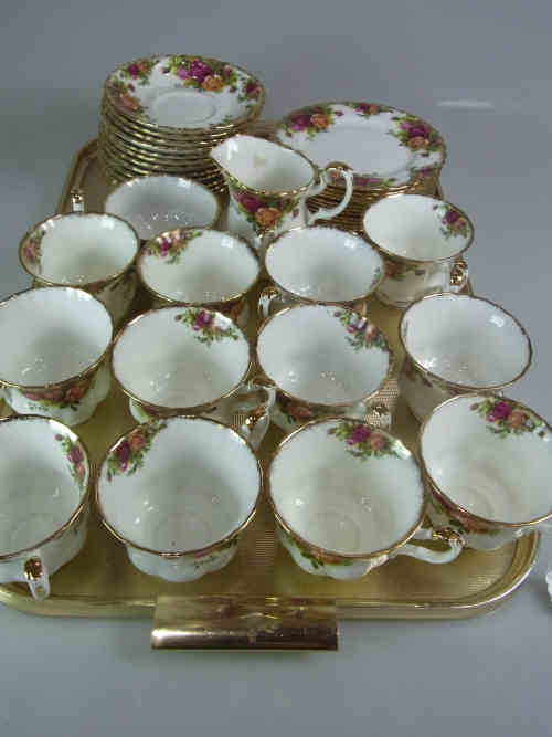 Thirty Eight Piece Royal Albert Country Roses Tea Service