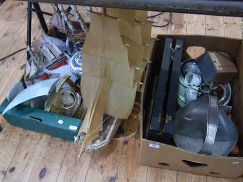 Two Boxes of Miscellaneous Items including Model Sailing Ships etc