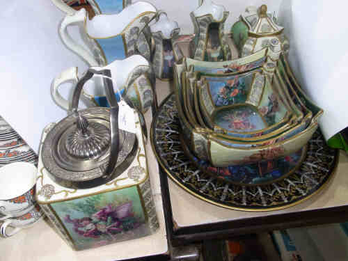 Quantity of Carlton 'Fantasia' Ware Jugs, Bowls, Teapot and Biscuit Barrel