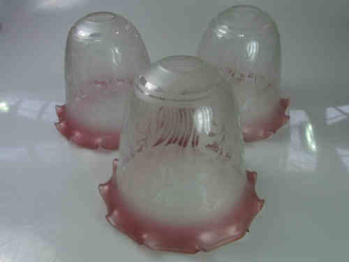 Set of Three Glass Lamp Shades
